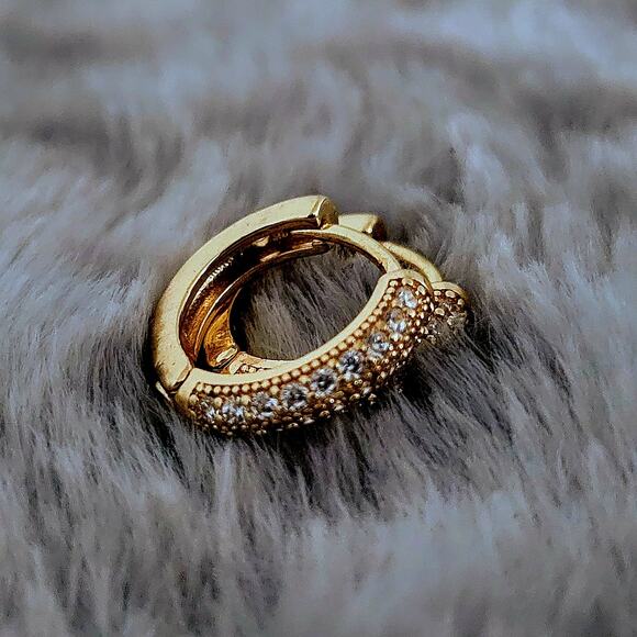 Gold Plated Huggie Earrings - Picture 6 of 10